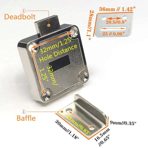 Heavy Duty Cabinet Lock With Keys For Single Or Double Doors Deadbolt Keyed Different General Purpose Safe Closet Lock