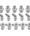 M8 Zinc Plated Grease Nipples Kit With Straight 45 Degree And 90 Degree Angles 15 Pieces For Car Use Pro Grade Heavy Duty