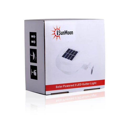 Box of Six Pack Outdoor Solar Powered LED Gutter Lights For Fence Roof And Garden, Rain Resistant, Rechargeable AA Battery Included