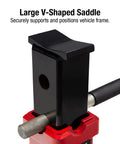 Beefed Up 22 Ton Heavy Duty Jack Stands Pair with pin type height adjustment and large V-shaped saddle for stable vehicle lifts