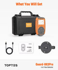 Guard 863Pro Four Gas Monitor with case, USB cable, user manual, and mounting plate