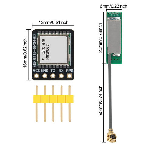 Dual Mode GPS BDS Flight Control Module For Precise Satellite Positioning Compatible With NEO M8N And NEO 6M, dimensions shown
