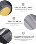 100 Piece Clear PVC Heat Shrink Wine Bottle Caps showing moisture proof features and exquisite workmanship details.