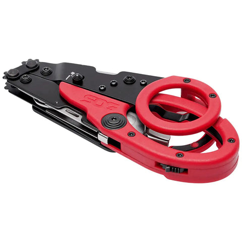 ParaShears Lightweight Backcountry Stainless Steel Pro-Grade Multi-Tool with 11 Tools and Compound Leverage Technology, red