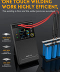 Portable Handheld Spot Welder With 5000mAh Battery And Double Pulse Tech Offers adjustable settings for welding nickel and steel.
