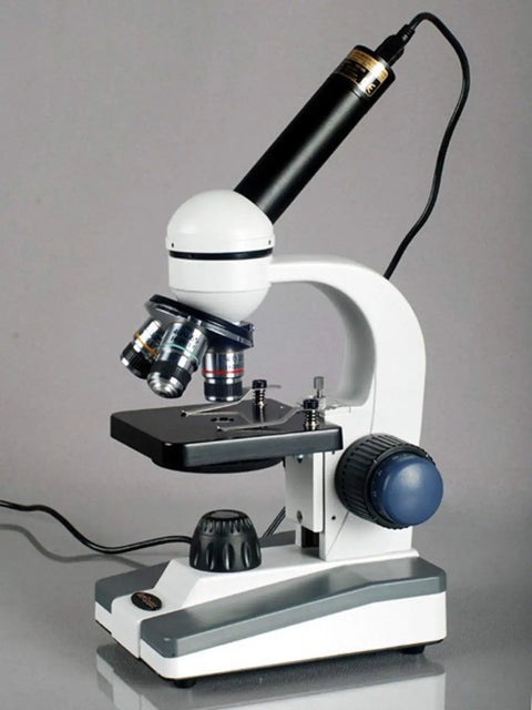 Five Magnification Levels Compound Microscope With 40X-1000X Power, 360 Degree Rotating Monocular, Coaxial Coarse And Fine Focus