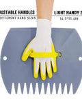 Leaf Scoops Hand Rake Set 2 Pack, Lightweight Leaf Grabber And Picker Upper For Leaves, Grass And Debris, showing adjustable fit
