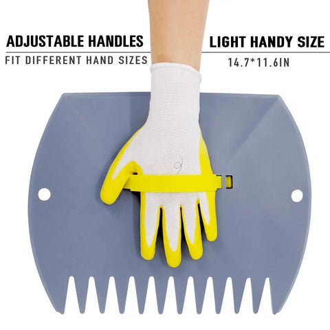 Leaf Scoops Hand Rake Set 2 Pack, Lightweight Leaf Grabber And Picker Upper For Leaves, Grass And Debris, showing adjustable fit