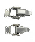 Heavy Duty 304 Stainless Steel Toggle Latch with Double Spring Draw Catch for toolboxes and cabinets, top and bottom view.