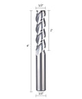 SpeTool 3-flute carbide end mill, 1/2 in shank, 4 in length for aluminum CNC milling