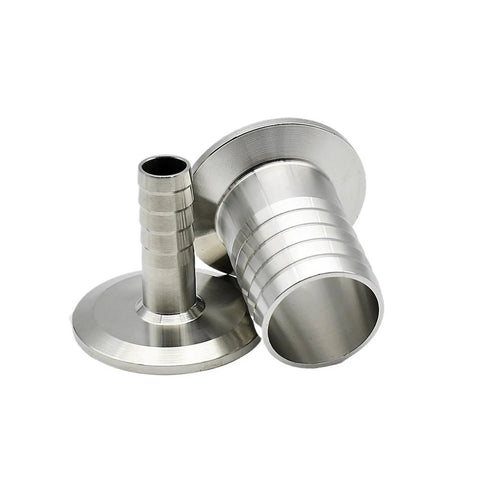 Sanitary Stainless Steel Hose Barb To Tri Clamp Pipe Fittings Boss Grade Range with Barbs 0.5-2 Inch Clamp Ends SS304 316L