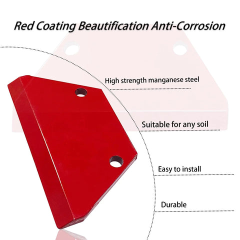 Durable 8 Inch Tungsten Carbide Coated Auger Blade Replacement Kit red blade showcasing anti-corrosion features