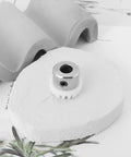 Two Piece Sewing Machine Vertical Top Shaft Bevel Gear Replacement Kit 155819 on textured background