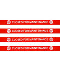 Hecka Visible 4 Pack Closed For Maintenance Magnetic Door Signs For Metal Frames With Bold Red Text On Nylon Magnets