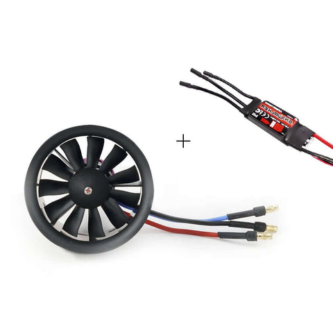 50mm EDF Ducted Fan With 11 Blades 4300KV RC Brushless Motor 40A ESC 2-4S High Voltage Balance Tested Ideal For 4S RC Jet Airplanes Delivers Up To 770g Thrust