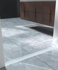 39 Inch Shower Threshold Dam Barrier Silicone Shower Door Seal No Fuss Self Adhesive Water Blocker on marble bathroom floor