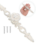 Vintage European Zinc Alloy Cabinet Handle With Floral Decorative Door Pulls For Dresser And Drawer, Chrome Ivory Finish in hand