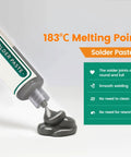 Top Shelf Lead Free Solder Paste For Phone Repair Smooth Glide Tin Bismuth Compound in push tube, showing smooth application.