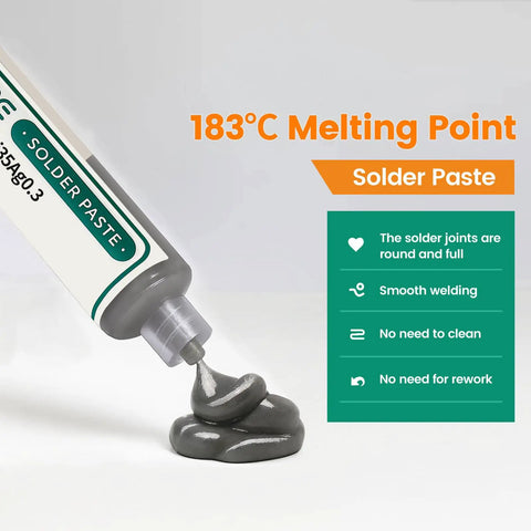 Top Shelf Lead Free Solder Paste For Phone Repair Smooth Glide Tin Bismuth Compound in push tube, showing smooth application.