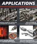 Applications for Nickel Based Anti Seize Lubricant Paste Heavy Duty Pro Grade 8 Oz Can No Sulfur Lead Copper Halogens 2 Pack shown