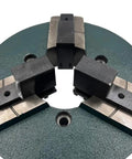 Heavy Duty 200M Manual Welding Positioner Self Centering Chuck With Three Jaws and 80M Center Hole Clamp Range for Metal Fabrication Pros, jaw detail.