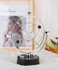Magnetic Swing Kinetic Orbital Desk Ornament For Your Office Space With Smooth 3D Pendulum Motion Space Themed Decor That Sparks Creativity And Vibe Easy Setup Modern Sleek Office Accessory, chrome desk ornament on black base