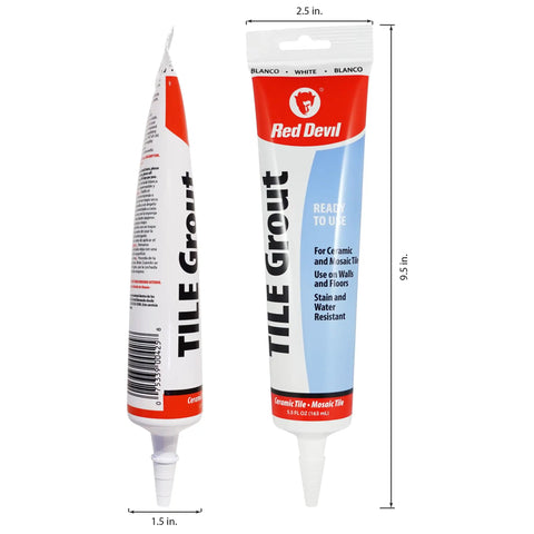 Pre Mixed Tile Grout For Walls And Floors White 5.5 Oz Pro Quality With Excellent Adhesion Easy To Use And Water Clean Up