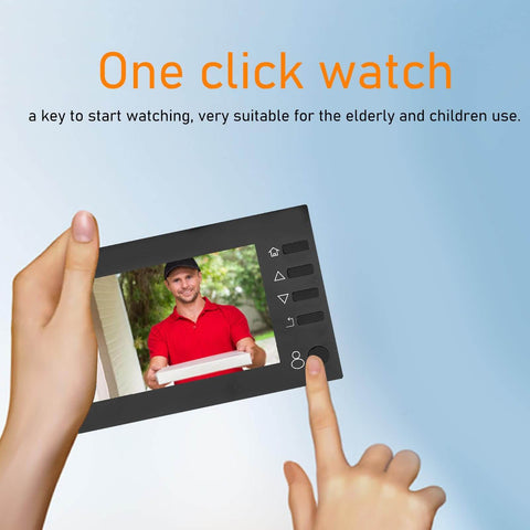 Hand holding All In One Peephole Doorbell Camera With 4.3 Inch Indoor Monitor Easy Install 720P Video 940Nm Night Vision