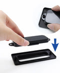 Assembly of 2 Pack Concealed Recessed Pull Handles Square Flush Hidden For Doors Drawers Cabinets Zinc Alloy Matte Black 4 X 2 Inch