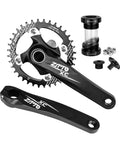 1x10 Speed MTB Groupset Kit with 170mm Crankset 104BCD components including crank arms, center shaft, and bolts for mountain bike