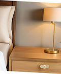 Old School Zinc Alloy Cabinet Handles With Backplates In Golden Finish on bedroom nightstand drawer.