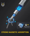 Magnetic 74 In 1 Ratchet Screwdriver Set With Detachable Handle Pro Grade Multi Bit Kit showing strong magnetic adsorption feature.