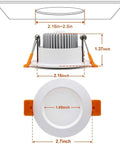 Smart 2 Inch LED Recessed Downlight Kit With RGB Color Changing WiFi Enabled Dimmable 2700K to 6500K 5W Ceiling Light dimensions