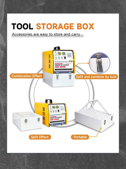 Heavy Duty 2000W 110V Tap Disintegrator EDM Tap Remover Machine Portable No Fuss Breaker storage box with lock and portability