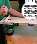 No Sweat Invisible Cabinet Connectors 150 Piece Set Heavy Duty Hidden Fasteners for Woodworking in use with wood panel assembly.