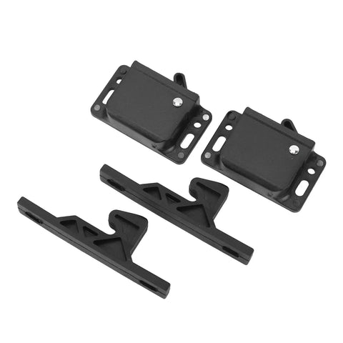 Universal RV Push To Close Cabinet Latches With 5 Lb Pull Force, ABS material, easy install, shown in black, two latches, and catches