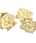Antique lace hinges set in gold, decorative design, ideal for furniture repairs and upgrades, 10 pieces zinc alloy.