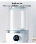 No Strings Attached Cordless Portable Washing Machine, Quiet And Slick Mini Washer For Dorms And Rvs, Gentle Spin For Delicate Underwear And Baby Threads, Hassle Free Laundry On The Move. Compact mini washer with timer and clear design.