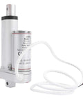 Heavy Duty Electric Linear Actuator Motor Delivering Smooth Silent Performance And Integrated Safety Stop Switch For Zero Hassle Telescopic Rod Glide At 48 Volt Dc with visible wiring and casing.