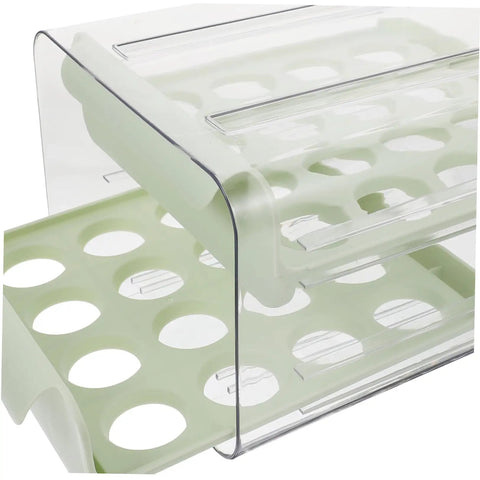 Multi Layer Plastic Egg Cartons That Serve As A Brilliant Fridge Staple keeping eggs secure with a clear design and multiple slots.