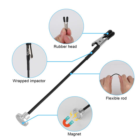 Flexible rod with rubber head and magnet from Magnetic Helping Hands Soldering Kit With 10 Flexible Clip Arms And 1 Iron Box Station