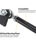 Weld On Rear Panhard Bar Track Rod Kit For Parallel Mount Multi Link Suspensions Universal Fit To Control Lateral Axle Movement In Coil Spring Or Coil Over Setups Built Tough With High Quality Components, A36 steel mounting plate and rod end