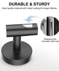 Close-up of durable matte black towel hook with rust-resistant nickel coating, part of Matte Black Towel Hooks 4 Pack For Bathrooms Screw In Wall Mounted Stainless Steel Towel Hangers With Drill Hole Installation Durable Easy To Install Includes All Hardware.