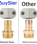 Comparison of 2 Pack Brass Garden Hose Repair Kit With Three Quarter Inch And Five Eighth Inch Fit Male Hose End Connectors and an aluminum version