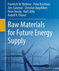 Cover of Raw Materials for Future Energy Supply book, showing wind turbines and power lines.