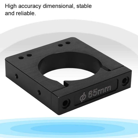 Heavy Duty Aluminum Motor Bracket For Engravers 52 65 80mm Center Hole Spindle Holder Mount Kit, 65mm focus, side angle view.