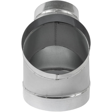 Front view of 8 Inch To 6 Inch Y Shape Duct Splitter With Two 45 Degree Branches Galvanized Steel 3 Way Dust Collection Fitting