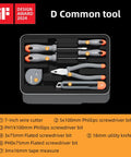 Compact DIY Tool Set For Home Improvement With Stackable Handy Tool Kit Including Adjustable Wrench, Screwdrivers, Hammer, Pliers, Tape Measure, Gift Ready Package For Home Maintenance And Quick Fixes