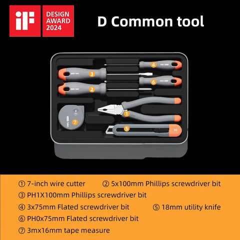 Compact DIY Tool Set For Home Improvement With Stackable Handy Tool Kit Including Adjustable Wrench, Screwdrivers, Hammer, Pliers, Tape Measure, Gift Ready Package For Home Maintenance And Quick Fixes