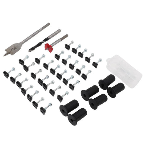 Totally Tidy Wall Install Kit With Heavy Duty Silicone Grommets And Snappy Clips For Fast Cable Routing And Super Neat Residential Wiring Setup In Classic Black wall cable kit with 6 grommets, 30 clips, and drill bits